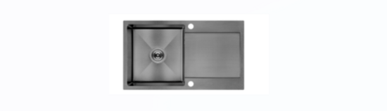 LAVEO virtuves izlietne MARMARA 440x760x200 mm ar sifonu, Nerūsējošā tērauda, Grafīts